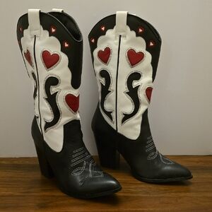 Steve Madden Cowboy 'Lovestruck' Heeled Boots with Red Heart Details